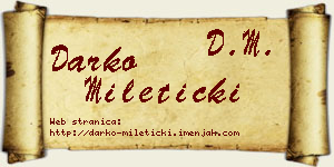 Darko Mileticki vizit kartica